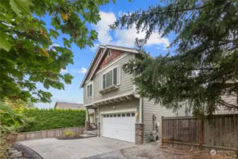 House is tucked away from the road on a private drive