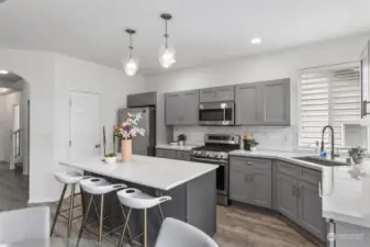 Updated kitchen with stainless steel appliances