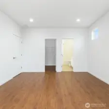 PRIMARY SUITE  Walk in closet  Attached bath