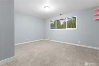 Bedroom with new carpet