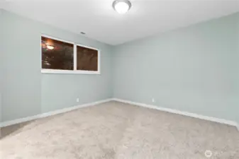 Bedroom with new carpet