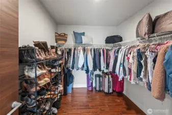 Large primary walk in closet.