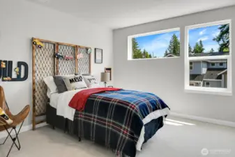 This bedroom has a walk-in closet!