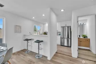 Open Kitchen with Bar Top