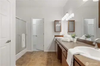 Spacious primary bathroom