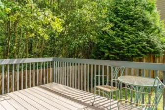 Listen to the wildlife while relaxing on the deck.