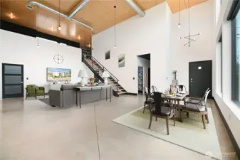 View from kitchen space