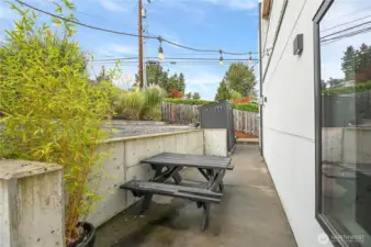 Backyard dining area