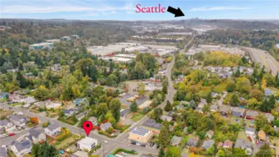 9 miles South from Seattle Seahawks/Mariners stadiums