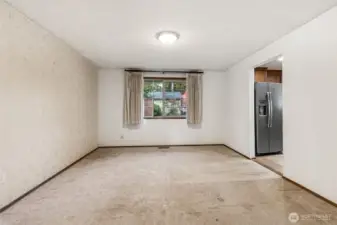View of dining room off of the kitchen.