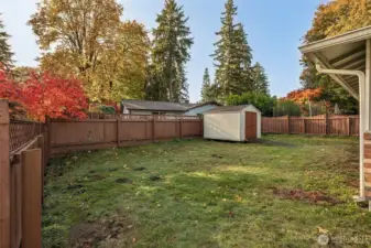 Side yard with included fence, partially-fenced yard.