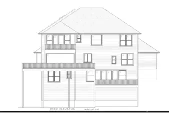 Back of home with decks