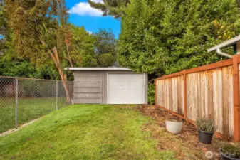 Detached Garage with extra shop space