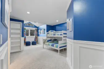 Upstairs - Check out the room behind the white bookcase!