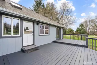 Back deck off kitchen & dining room
