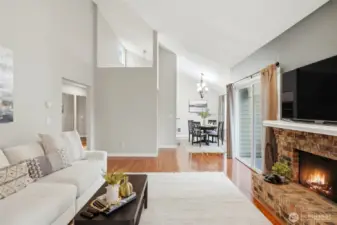 This amazing upper floor unit boast soaring vaulted ceilings allowing for tons of natural light