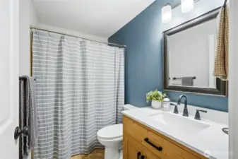 updated hall full hallway bathroom