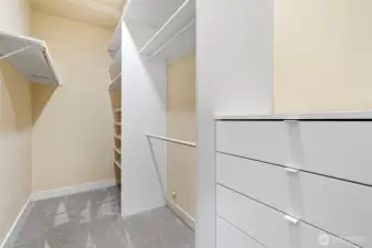 One of two walk in closets in primary sweet