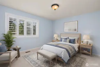 Virtually staged. 3rd of 3 lower levels rooms. This one has a closet!