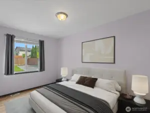 Bedroom on main (or use as a den, home gym, hobby room). Closet not shown in photos.