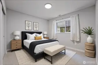 Lower-level Bedroom 4 - Virtually Staged