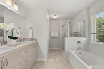 Warm earth-tone shades blend seamlessly to create a spa-like retreat where you’ll feel completely relaxed.