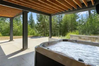 Private hot tub on lower level.