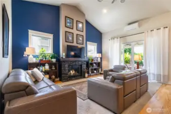 Main floor living, with mini splits for heating/cooling + a gas fireplace