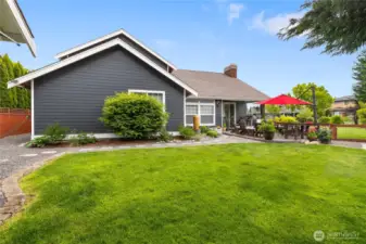 Backyard fenced area