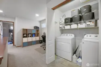 Flexspace and laundry room with amble storage