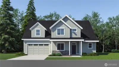 Rendering of completed house.