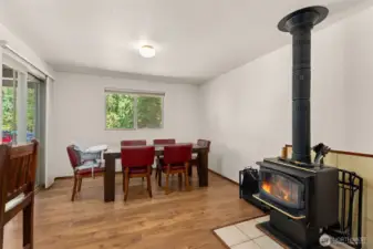 Dining Area and Wood Stove