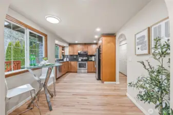 Bright and cheerful nook area for your morning coffee.