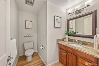 Powder room on main floor.