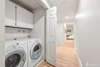 Full size washer and dryer on main level.