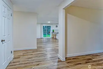 The entryway is open and airy.