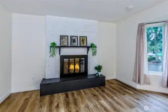 Great gas fireplace in the living room.