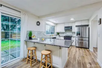 Large kitchen just off the dining room.