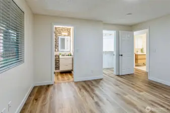 Master bathroom and walk in closet.