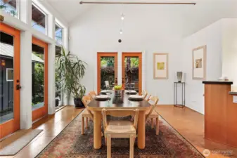 Light-filled, vaulted ceilings...