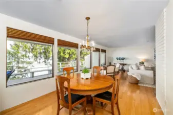 Beautiful hardwood floors, room for a traditional dining set if needed, and light and bright! Holidays will be so fun here!