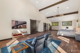 Open beams, custom windows and lots of natural light.