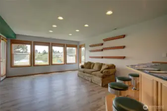 Finally, we descend to the first floor of the home! This is such a fun, flexible space!
