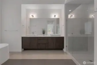 Primary bath with large walk in shower