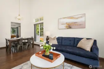 Open living room dining room is great for entertaining