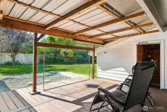 Back deck from sliding door.