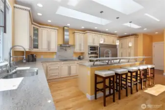 Gorgeous granite counters and custom cabinets