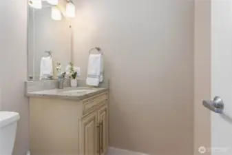 Powder room just off the first guest bedroom