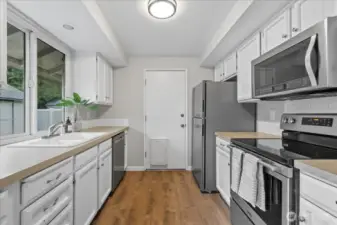 Kitchen and Interior Garage Door