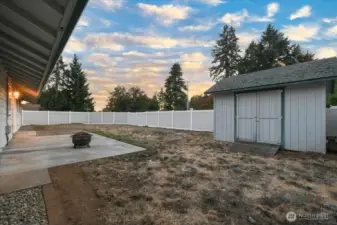 Backyard w/ Toolshed